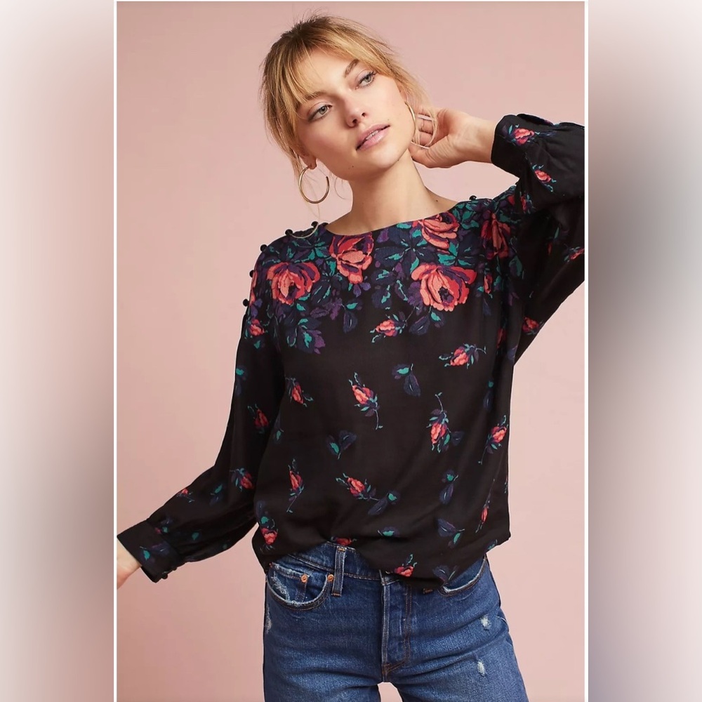 MAEVE by Anthropologie Gardenia Boat Neck Top